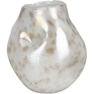 Casablanca modernes Design Casablanca Vase Crumple Glas Creme Kugel 21cm hoch Dekoration Wohnaccessoire Blumenvase Geschenkideen