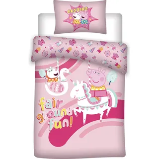 Peppa Pig Bettbezug Fair Ground Fun 140 x 200 cm Baumwolle - Rosa
