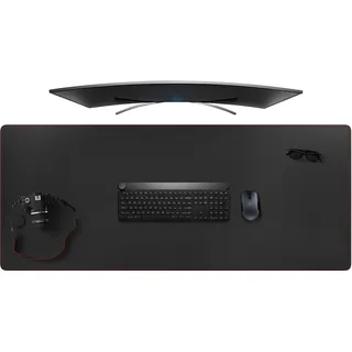 ZORESYN Schreibtischunterlage 140x60cm (Schwarz) - Premium Kunstleder Tischmatte mit Rutschfester Unterseite für Homeoffice & Büro - Abriebfeste Nahtdesign für Langlebigkeit