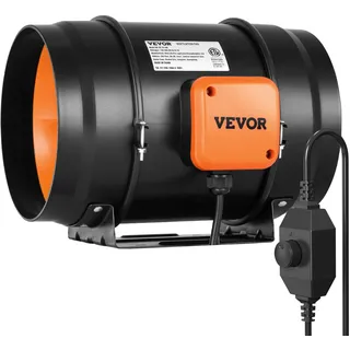 Vevor Inline-Rohrventilator, 304 mm, Rauchabzug, 200 CFM mit variablem Drehzahlregler, leiser Abluftventilator mit AC-Motor für Kühlverstärker, Wachstumszelte, Hydrokultur