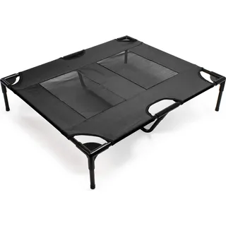 Outdoor Hundebett Hundereisebett Schlafplatz Katzenliege L 92 x 77 x 20 cm Schwarz bis 50 kg - Schwarz