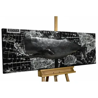 Kunstloft Metallbild Schwarz-Weiß 144/44 cm , Metall , 5.8x44 cm , Bilder & Rahmen, Bilder, Holz & Metallbilder