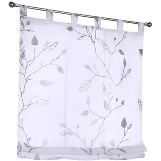 Raffrollo KUTTI "Bonnie" Gr. 2, grau (grau, taupe, sanftes weiß), B:60cm H:140cm, Obermaterial: 100% Polyester, Raffrollos, Raffrollo, halbtransparent, Polyester, Schlaufen