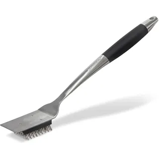 Enders® Premium Grillbürste, Edelstahl, viereckig, Griffbereich mit Soft-Touch-Beschichtung für komfortablen und rutschfesten Halt, Edelstahlborsten für effektive Reinigung, Grillzubehör, #8817