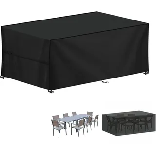 LAMUNI Abdeckhaube Gartenmöbel 200x90x75cm Lounge Abdeckung Gartentisch Wasserdicht Abdeckplanen für Gartenmöbel Plane 420D Oxford Gewebe Schutzhülle für Gartenmöbel, Loungemöbel, Rattanmöbel
