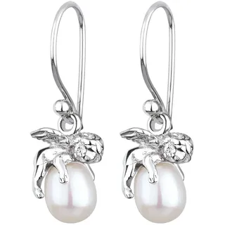 Elli Ohrringe Damen Schutzengel Anhänger Elegant mit Süßwasserzuchtperlen in 925 Sterling Silber