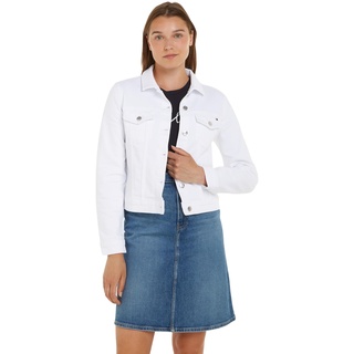 Tommy Hilfiger Damen Jeansjacke Denim Slim Jacket mit Stretch, Weiß (Th Optic White), 44