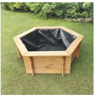 Hochteich promadino Miniteich 6eck-Hochteich, honigbraun mit Teichfolie 122 x 10