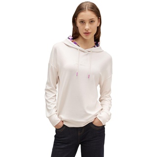 STREET ONE Damen A320706 Langarmshirt Hoodie, Lucid White, 42