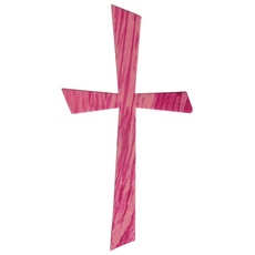 Bild Wachsmotiv Kreuz, pink, 10,5 x 5,5 cm, 1 Stück, zum Gestalten von Kerzen (Firmung, Konfirmation, Taufe, Hochzeit etc.)