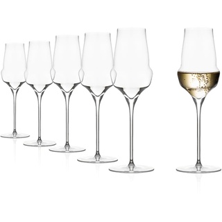 Stölzle Lausitz Champagner Glas Cocoon/Elegantes Champagner Gläser Set 6-teilig/Hochwertige Sektgläser aus Kristallglas/Aperitif Gläser/Prosecco Gläser extravagant/Sektflöten Glas