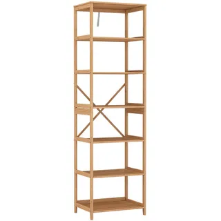 Vicco Bücherregal Novaro Bambus 48.3 x 166.5 cm mit 7 Fächern , Grün , Holzwerkstoff , Rechteckig , 48.3x166.5x35.5 cm , Wohnzimmer, Regale, Bücherregale