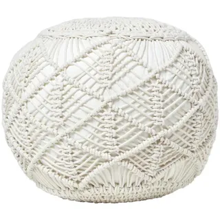 Homescapes Pouf Baumwolle 40 x 35 x 40 cm Creme
