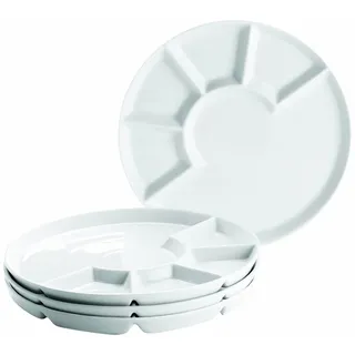 Mäser Fondueteller 24 cm, Porzellan, Weiß