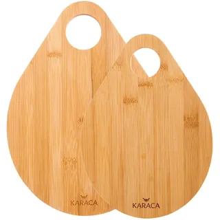 KARACA Bambus Schneidebrett-Set 2-tlg.  Holz  mit Griff