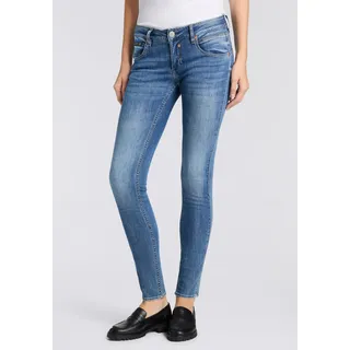 Herrlicher Slim-fit-Jeans HERRLICHER "Touch Slim Denim Light", Damen, Gr. 33, Länge 30, navy blau, Denim/Jeans, Obermaterial: 98% Baumwolle, 2% Elasthan, slim fit lang, Jeans Slim-fit-Jeans, Mid Waist
