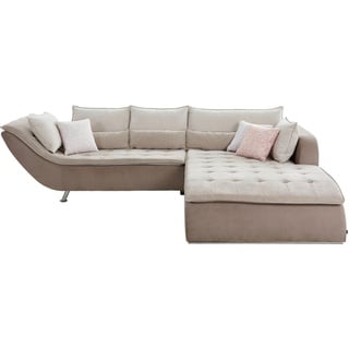 Hom`in Ecksofa , Taupe, Beige , Textil , Füllung: Schaumstoff,Schaumstoff,Schaumstoff , Ottomane rechts, L-Form , 300x220 cm , Stoffauswahl, seitenverkehrt erhältlich, Rücken echt , Wohnzimmer, Sofas & Couches, Wohnlandschaften, Ecksofas