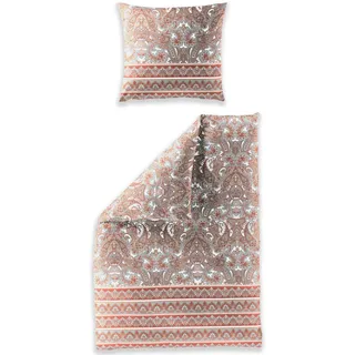 BIERBAUM 3371 Mako-Satin Koralle Baumwolle 135 x 200 cm + 80 x 80 cm