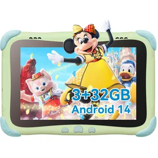 BWJBSW Kinder Tablet 8 Zoll, Tablet für Kinder mit Android 14, 3GB RAM+32GB ROM, Wi-Fi, Bluetooth, Type-C, Kids Tablet mit Quad Core Grün