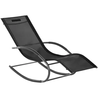 Beliani Gartenliege 155 x 60 x 90 cm Schwarz