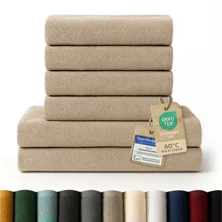 Blumtal Badetuchset 6-tlg. Taupe