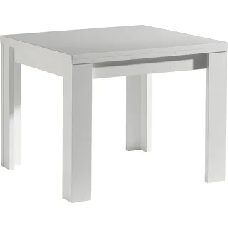 Kulissentisch >Monzi< ausziehbar bis 136cm in weiß matt - 80/136x78x60cm (BxHxT) - Weiß