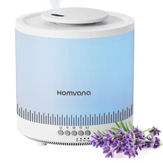 Homvana Luftbefeuchter Schlafzimmer, 1,8 L Top-Fill Kühlnebel Klein Luftbefeuchter für Baby Kinderzimmer, Pflanzen und Kinderheime, 3-in-1 Diffusor, Air Humidifier for Bedroom, Baby, Growbox, Pflanzen