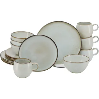 Kombiservice CREATABLE "Stone Town, Service 16-tlg.", grau, 16, Steinzeug, Geschirr-Sets, Kombiservice, Welt der Töpferei, Unregelmäßiger Vintage Rand