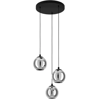 EGLO Ariscani 3-flg. Ø 43 cm rund schwarz-transparent