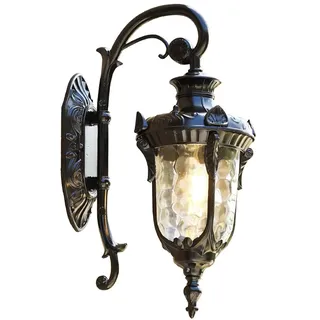 Mengjay Rustikale Außen-Wandleuchte Vintage E27 Aluminium Gartenlampe Retro Rustikal Wandlampe Aussen Aussenleuchte Wasserdichte Foyer Balkon Villa Fassadenlampe(keine Glühbirne)