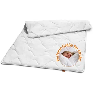 Kinderdecke 100 x 135 cm, Ganzjahresdecke, 100% Mikrofaser, Allergiker geeignet, sleepling Basic 100 - Weiß