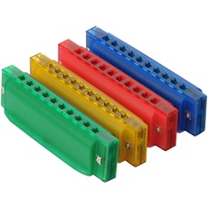 Classic Cantabile FunKids Mundharmonika (C-Dur Tonart, Lieferung farblich unsortiert in grün, gelb, rot oder blau, 20 Stimmzungen, 10 Kanzellen)