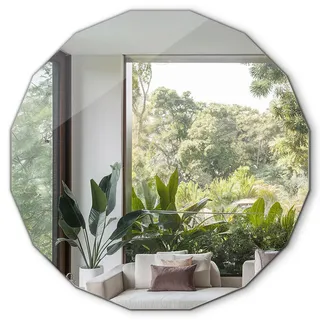 Tulup Spiegel, Transparent, Glas, Formgebogen, 80x80x0.4 cm Spiegel, Wandspiegel