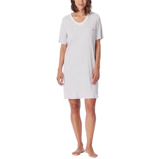 Schiesser Damen Kurzarm Baumwolle Modal Sleepshirt Bigshirt-Nightwear Nachthemd, grau-Mel_181239, 48