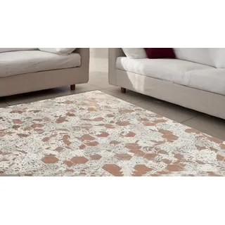 Fellteppich CALO-DELUXE "Scarllet 210" Gr. 2, beige (elfenbeinfarben), B:80cm H:8mm L:150cm, Kuhfell, Leder, Teppiche, Fellteppich, echtes Rinderfell, Wohnzimmer