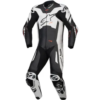 Alpinestars Herren Motorrad Lederkombi 56 - Schwarz/Weiß/Neon-Rot -