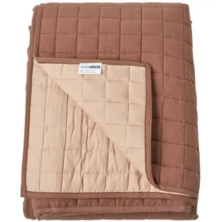 Homescapes Tagesdecke gesteppt mit Wende-Design, 230/250 cm , Braun , Textil , Rechteckig , 230x250 cm , Oeko-Tex® , Heimtextilien, Bettwäsche & Leintücher, Tagesdecken