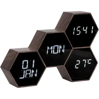 Karlsson, Tisch, Alarm, LED-Uhr, Schwarz, Einheitsgröße