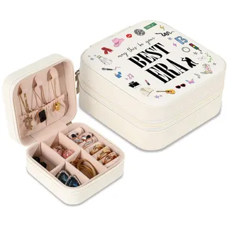 GIFTSFARM Schmuckkästchen, kleines Schmuckkästchen für Taylor-Fans, Taylor Gifts Merch, tragbares Schmucketui mit bester Ära für Armband, Halskette, Ring, Ohrring-Organizer, Aufbewahrungsboxen