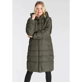 ONLY Steppmantel »ONLTINA PUFFER X LONG COAT OTW«, mit Kapuze, grün