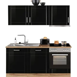 kochstation Küchenzeile KS-Tinnum 180 cm schwarz