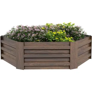 Outsunny Hochbeet aus Stahl für Balkon, Garten, Dunkelbraun, 113 x 98 x 30 cm , Metall , 98x30x113 cm , Gartenzubehör, Hochbeete