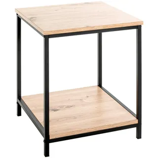 Haku-Möbel HAKU Beistelltisch Eiche hell, schwarz, MDF, Metall - Maße: B 40 x H 50 x T 40 cm,