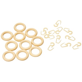 GARDINIA Ringe für Vitragestange Montana Ø 11 mm, kiefer-natur, 10-er Pack