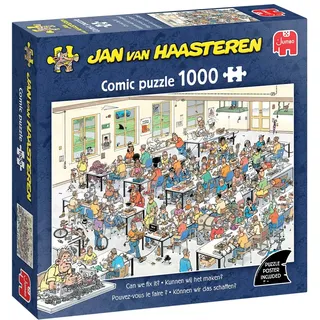 JUMBO Spiele Jan van Haasteren – Können Wir Das Schaffen? 1000 Teile Puzzle für Erwachsene – Großes 1000-Teile-Puzzle – 100% Recycelter Karton – Unterhaltsames Denkspiel für Erwachsene – 68 x 49 cm
