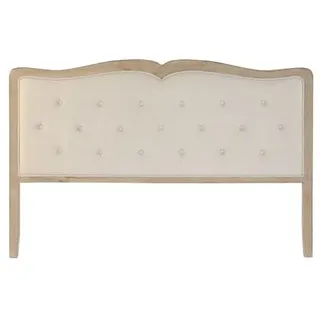 Bett-Kopfteil für 150-160-180 cm Capitone Beige aus Holz und Polyester, 180 x 10 x 120 cm