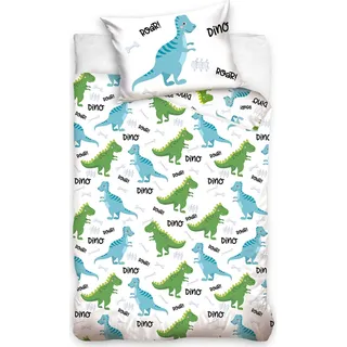 PHU CARBOTEX Kinderbett Bettwäsche Dinosaurier Freunde - Grün