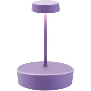 Zafferano, Swap Mini Lampe, Wiederaufladbare und Kabellose Tischlampe mit Touch Control, Geeignet für den Innen- und Außenbereich, Dimmer, 2700 K, Höhe 14,8 cm, Farbe Lilac