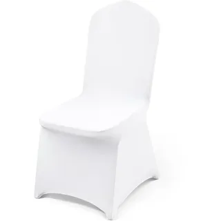 VEVOR Stuhlhussen aus Polyester-Spandex 53 STK. Weiß, Abnehmbare & Waschbare & Dehnbare Stuhlüberzüge, Universell Passend für Esszimmer Partys Hochzeiten Bankette, Stuhlhüllen Stuhlbezüge