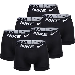 NIKE Herren Boxer Shorts, 6er Pack - Trunks, Dri-Fit Micro, Logobund Schwarz L - Schwarz